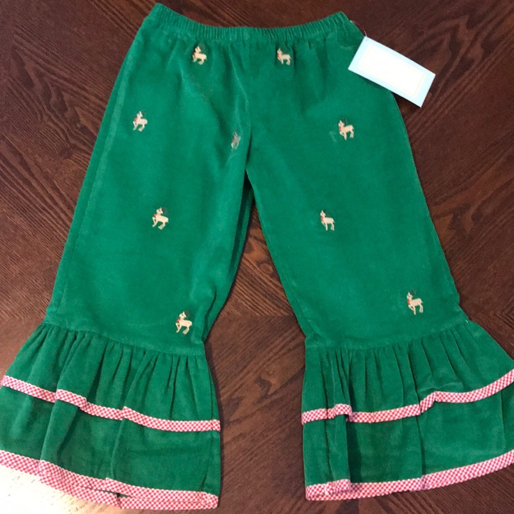 K&L size 2T corduroy reindeer ruffle pants